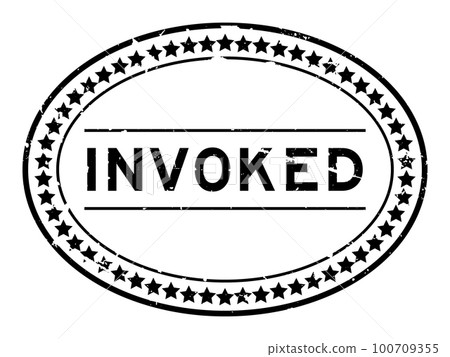 Grunge black invoked word oval rubber seal stamp on white background 100709355