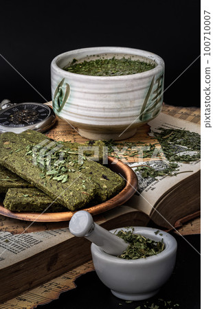 Enjoy with A Cup of Hot Hemp Tea (CBD herbal tea) is served with the Homemade Cannabis Snack Stick. Enjoy with A Cup of Hot Hemp Tea (CBD herbal tea) is served with the Homemade Cannabis Snack Stick. 100710007