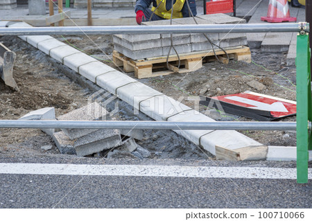 Construction site of sidewalk 100710066