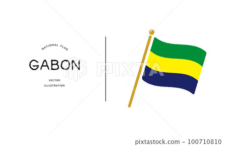 加蓬國旗圖標矢量圖解 100710810