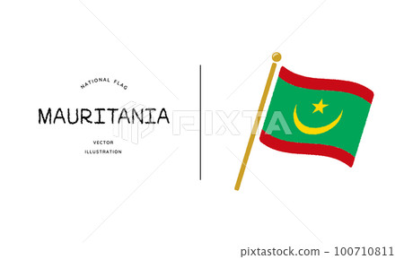 毛里塔尼亞國旗圖標矢量圖解 100710811