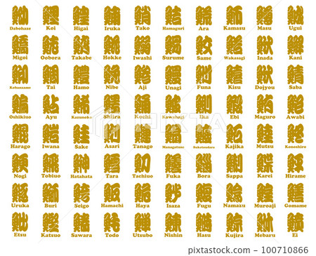 魚側漢字 seigaiha 羅馬字 黃色 魚側漢字 seigaiha 羅馬字 黃色 100710866