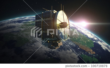 artificial satellite in space 100710878