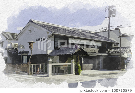 Watercolor style Nagahama Minoribashi (Nagahama City, Shiga Prefecture) Watercolor style Nagahama Minoribashi (Nagahama City, Shiga Prefecture) 100710879