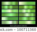 Green gold gradient backgrounds collection. Vector illustration. 100711360