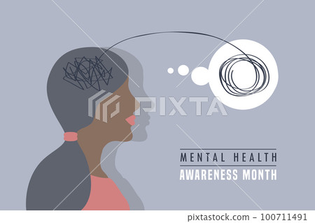 mental health awareness month concept woman brain mental health awareness month concept woman brain 100711491