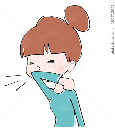 Cough etiquette Female illustration 100712001