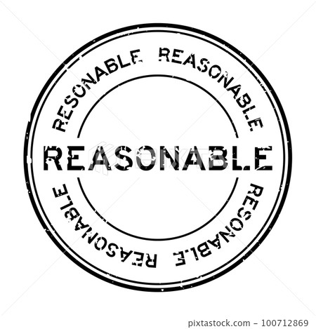 Grunge black reasonable word round rubber seal stamp on white background Grunge black reasonable word round rubber seal stamp on white background 100712869