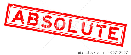 Grunge red absolute word square rubber seal stamp on white background 100712907
