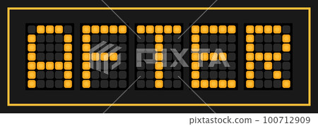 Orange color led banner in word after on black background 100712909