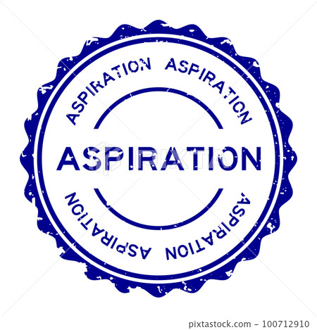 Grunge blue aspiration word round rubber seal stamp on white background 100712910