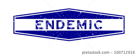 Grunge blue endemic word hexagon rubber seal stamp on white background Grunge blue endemic word hexagon rubber seal stamp on white background 100712918