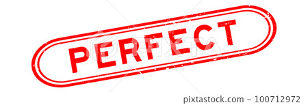 Grunge red perfect word rubber seal stamp on white background Grunge red perfect word rubber seal stamp on white background 100712972