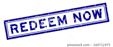 Grunge blue redeem now word square rubber seal stamp on white background Grunge blue redeem now word square rubber seal stamp on white background 100712975