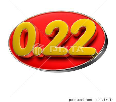 Number 0.22 3D illustration. 100713018