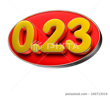 Number 0.23 3D illustration. Number 0.23 3D illustration. 100713019