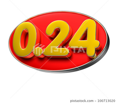 Number 0.24 3D illustration. 100713020