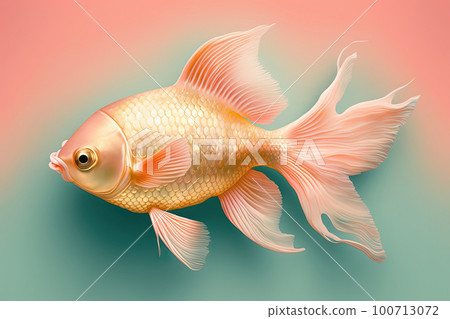 White cat portrait, pink and gold yellow colors, copy space. Pop art modern style 100713072