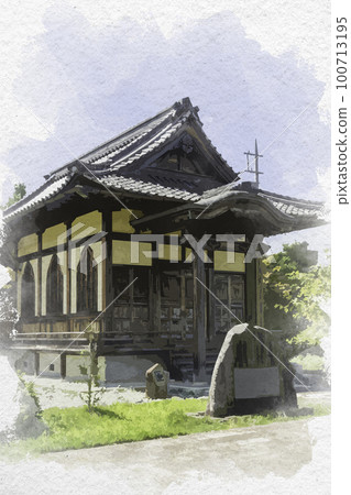 Watercolor-style Hikone city, Smith Memorial Hall, Hikone City, Shiga Prefecture Watercolor-style Hikone city, Smith Memorial Hall, Hikone City, Shiga Prefecture 100713195