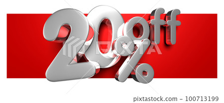 20 percent off 3D illustration. 100713199
