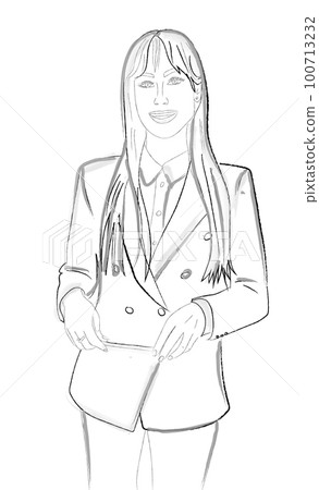 Business woman presenting a project Vector storyboard characters 100713232