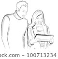 Man and woman working afro American team members Vector storyboards 100713234