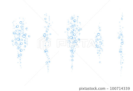 Oxygen air bubbles  flow  in water on white  background. 100714339