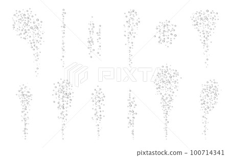 Oxygen air bubbles  flow  in water on white  background. 100714341