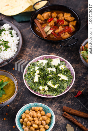 Assorted of traditional Indian food. Assorted of traditional Indian food. 100715017