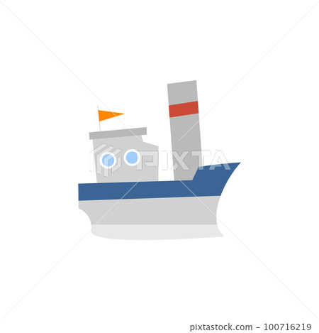Little sailing ship or boat toy flat cartoon vector illustration isolated. Little sailing ship or boat toy flat cartoon vector illustration isolated. 100716219