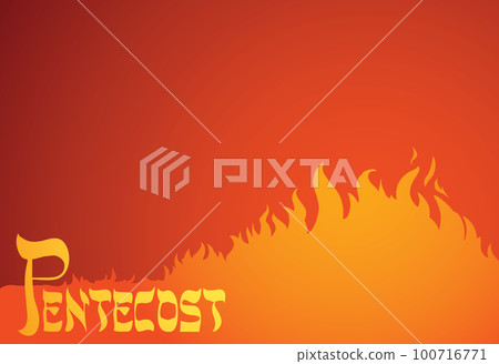 Pentecost sunday. Baptism with the Holy Spirit. Vector drawing icon 100716771