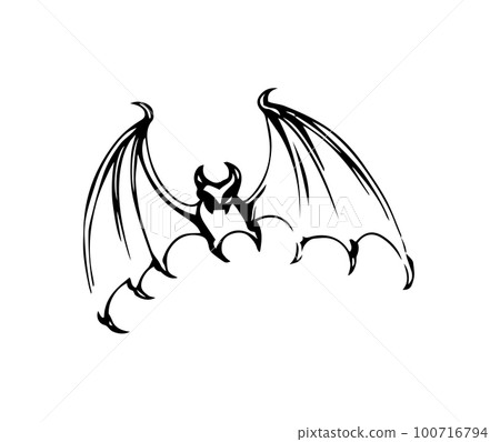 The bat is flying. Vector drawing 100716794
