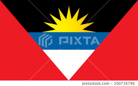 Flag of Antigua and Barbuda. Vector drawing icon 100716796