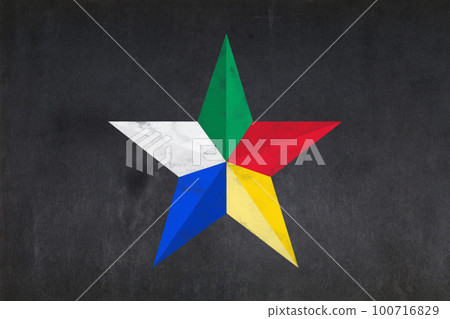 Druze star drawn on a blackboard 100716829