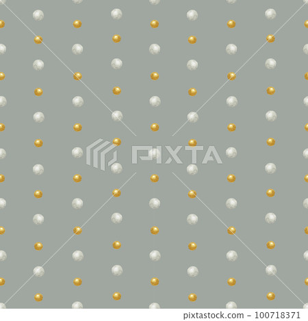 Watercolor seamless pattern with silver and gold balls. Hand painting on an isolated background. For designers, decoration, postcards, wrapping paper, scrapbooking, covers, invitations, posters and 100718371