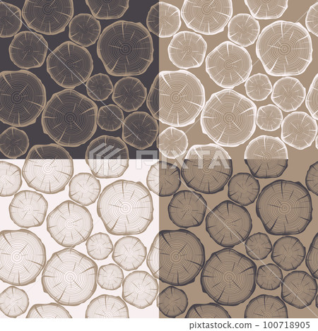 Seamless pattern with tree rings. Seamless pattern with tree rings. 100718905