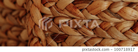 Weaving texture or weaving pattern background in macro style.  100718917