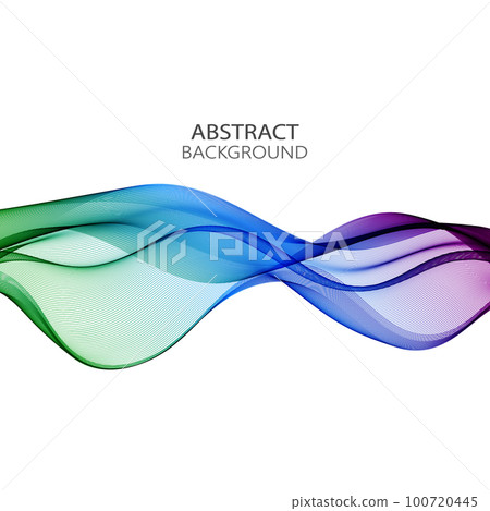 Abstract background transparent blue magenta wave, smooth lines on a white background 100720445