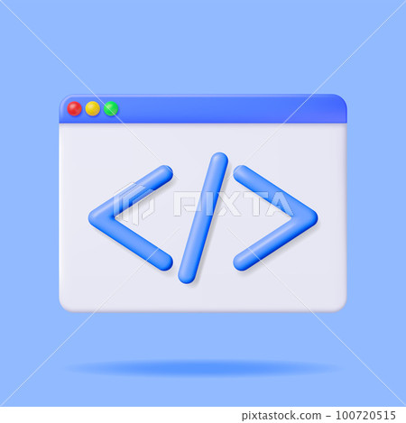 3d Code Icon Window Isolated on White 3d Code Icon Window Isolated on White 100720515