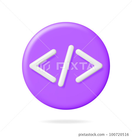 3d Code Icon Isolated on White 3d Code Icon Isolated on White 100720516