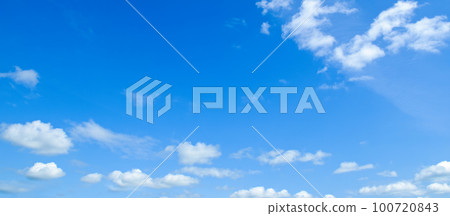 Blue sky with beautiful clouds. Wide photo. Blue sky with beautiful clouds. Wide photo. 100720843
