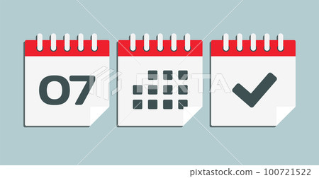 Vector icon page calendar - 7 day, agenda, done 100721522