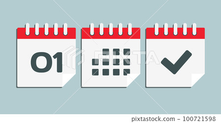 Vector icon page calendar - 1 day, agenda, done 100721598