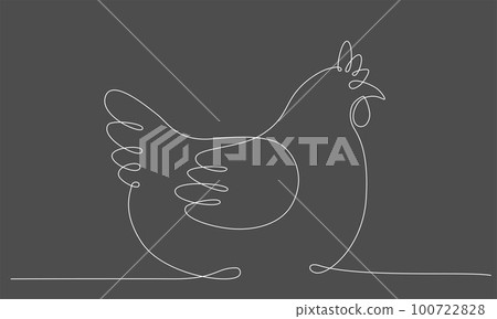 First spring bird hand draw continues one line. Vector stock illustration isolated on black chalkboard background for wedding, Easter invitation or greeting card. Editable stroke. EPS10 First spring bird hand draw continues one line. Vector stock illustration isolated on black chalkboard background for wedding, Easter invitation or greeting card. Editable stroke. EPS10 100722828