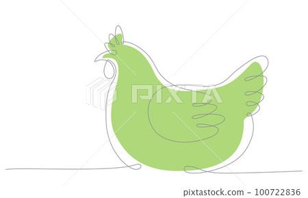 First spring bird hand draw continues one line. Vector stock illustration isolated on white background for wedding, Easter invitation or greeting card. Editable stroke. EPS10 100722836