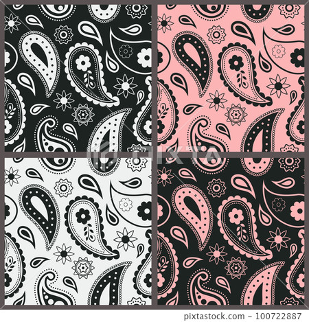 Seamless Paisley pattern set Seamless Paisley pattern set 100722887