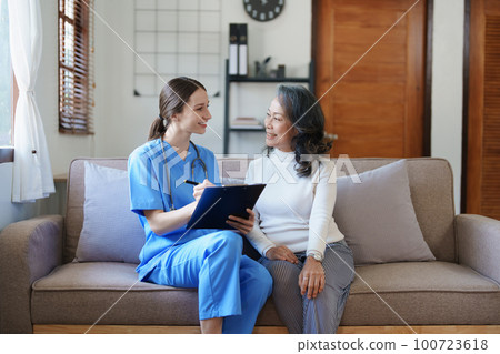 Portrait of a female doctor holding a patient clipboard to discuss and analyze the patient's condition before treating Portrait of a female doctor holding a patient clipboard to discuss and analyze the patient's condition before treating 100723618