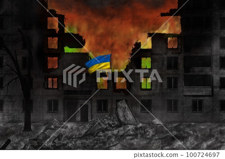 flag, ukraine, russia 100724697