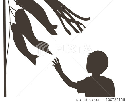 Boy and carp streamer Silhouette 101 100726136