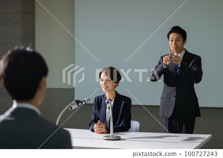 新聞發布會手語 100727243